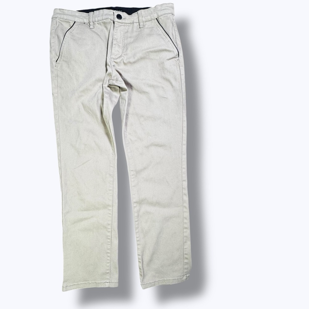 Fried Denim Men's Slim Fit Pants 36x32 Casual Flat Front Khaki Trouser‎ Style